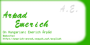 arpad emerich business card
